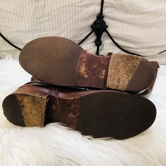 TORY BURCH TALL LOGO BROWN LEATHER RIDING EQUESTRIAN BOOTS sz 8M, AMAZING! - Picture 11 of 16